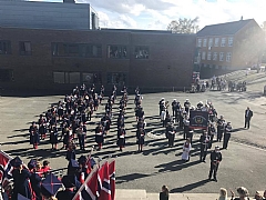 Ettermiddag på Byåsen sammen med skolekorpset Foto: Mari H. Bakken, 17. mai 2017